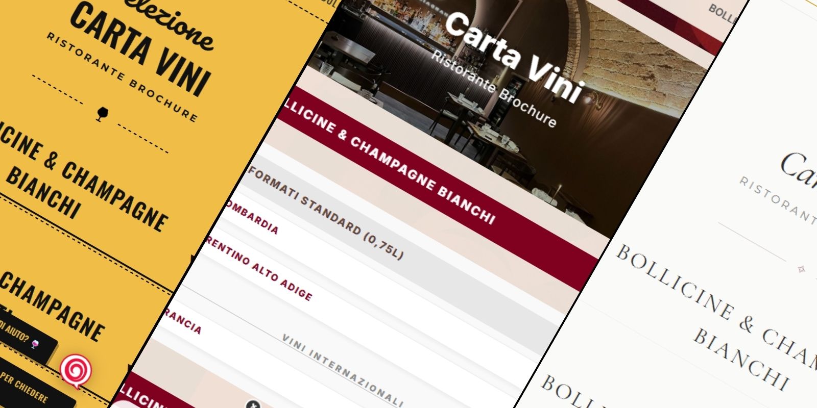 VinAI digital menu open on a smartphone with wine list and pairings